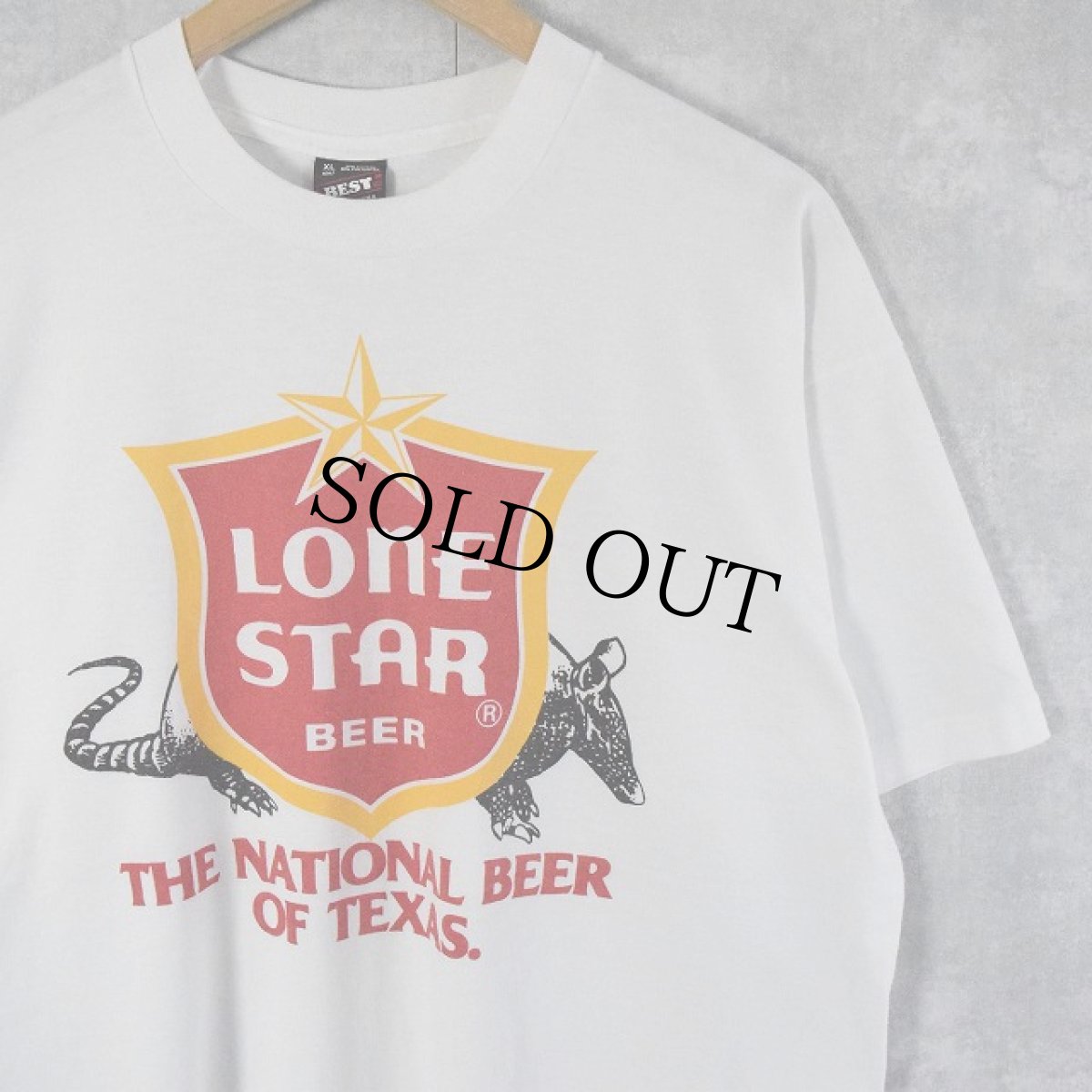画像1: 80〜90's LONE STAR BEER USA製 ビールメーカー プリントTシャツ XL (1)