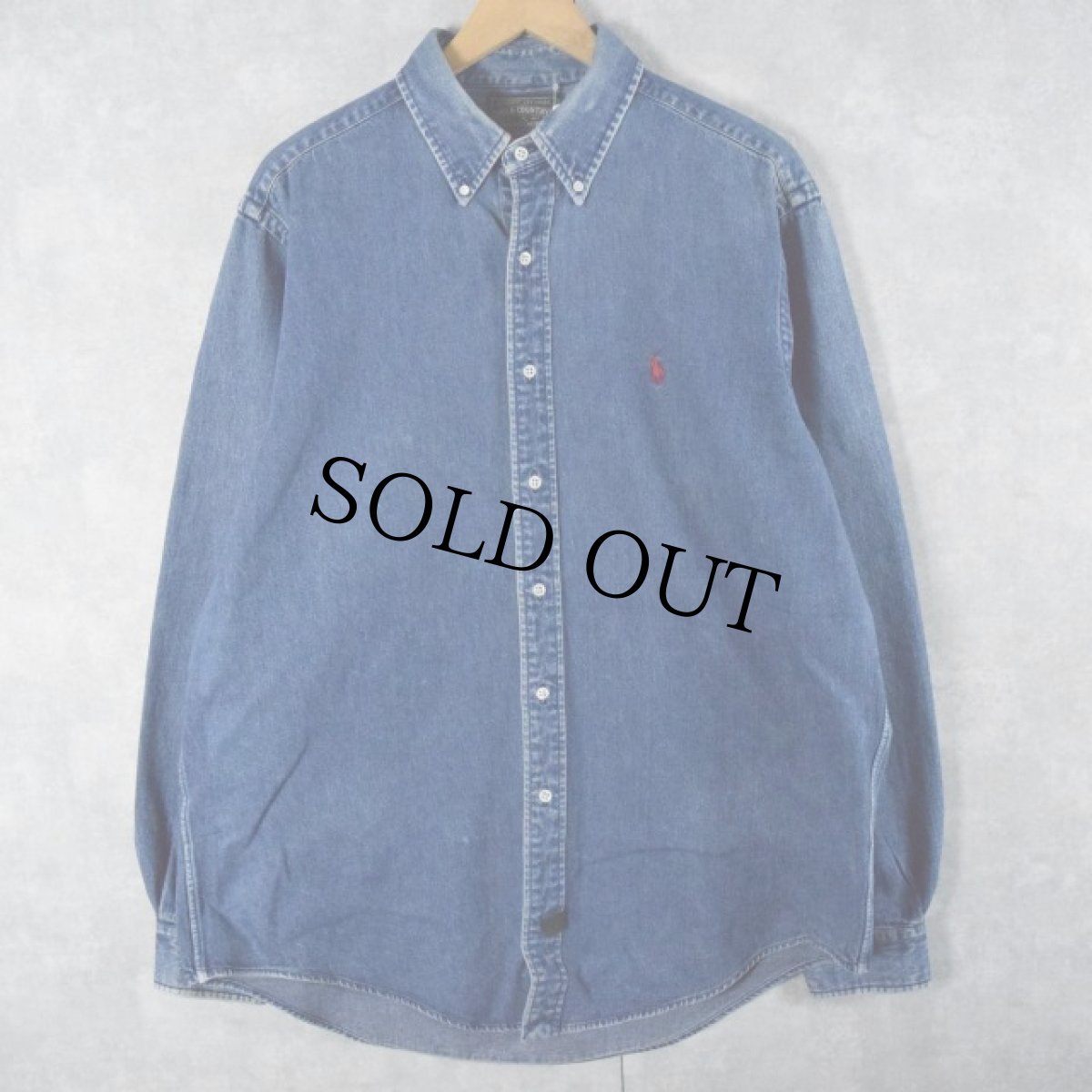 画像1: 90's POLO COUNTRY Ralph Lauren ボタンダウンデニムシャツ XL (1)