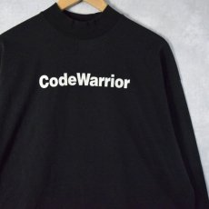 画像1: 90's CodeWarrior CANADA製 IT企業プリント モックネックロンT XL (1)