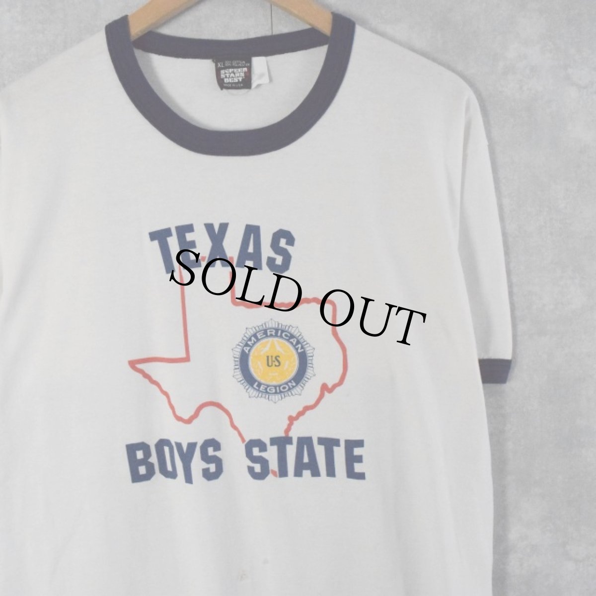 画像1: 90's TEXAS BOYS STATE USA製 リンガーTシャツ XL (1)