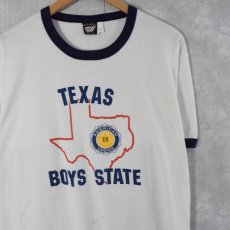 画像1: 90's TEXAS BOYS STATE USA製 リンガーTシャツ XL (1)