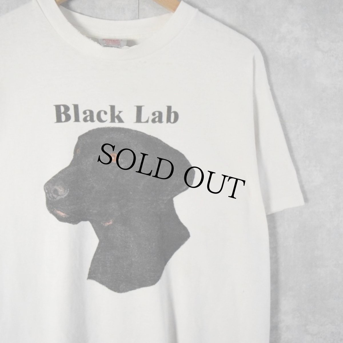 画像1: 90's "Black Lab" 犬プリントTシャツ L (1)