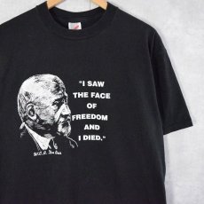 画像1: 90's W.E.B. Du Bois USA製 "I SAW THE FACE OF FREEDOM AND I DIED." 公民権運動家名言プリントTシャツ XL (1)