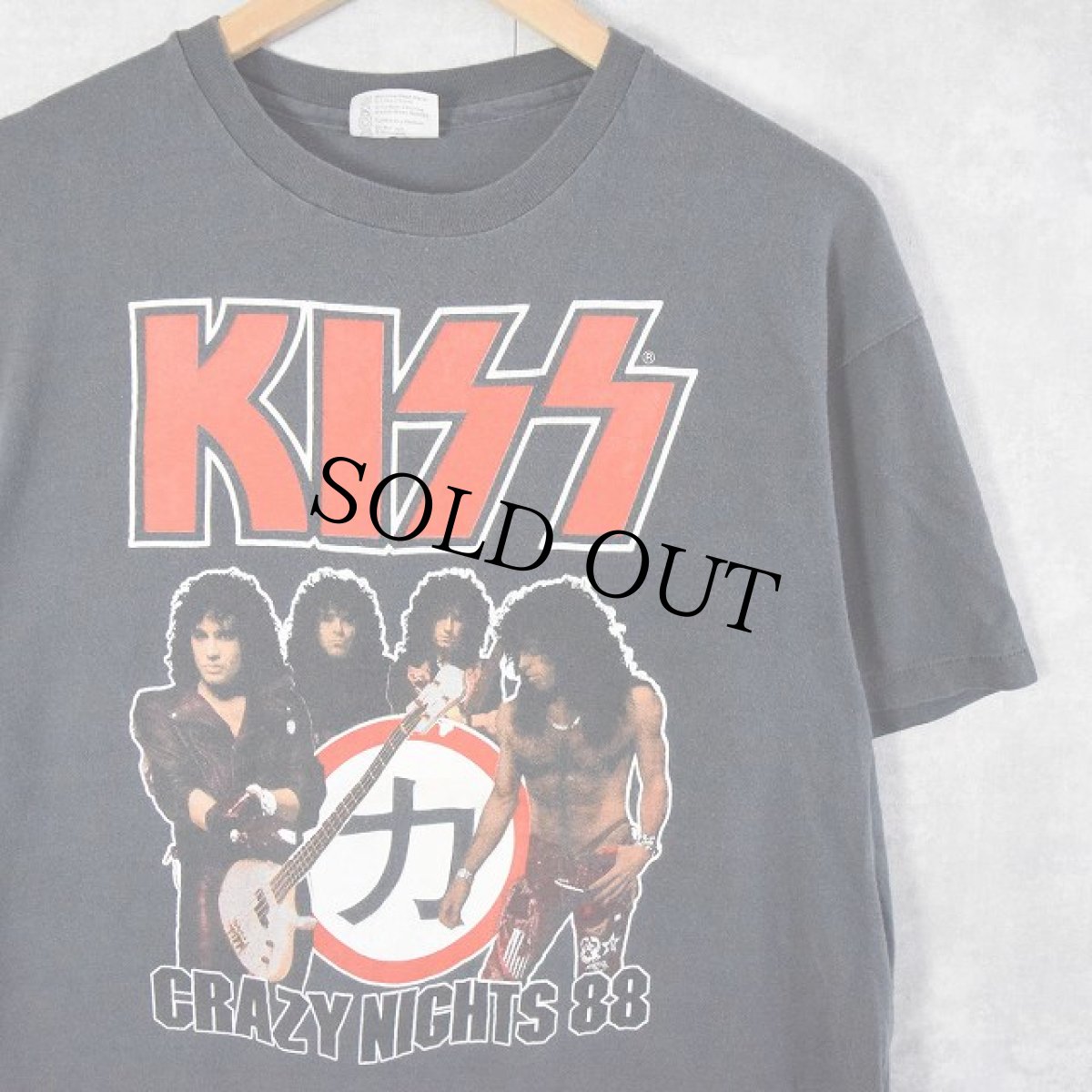 画像1: 80's KISS USA製 "CRAZY NIGTS 88" ロックバンドツアー プリントTシャツ XL (1)