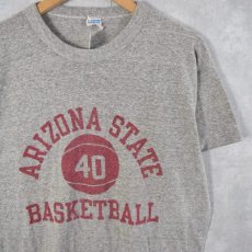 画像1: 70's Champion USA製 バータグ "ARIZONA STATE BASKETBALL" 染み込みプリントTシャツ XL (1)