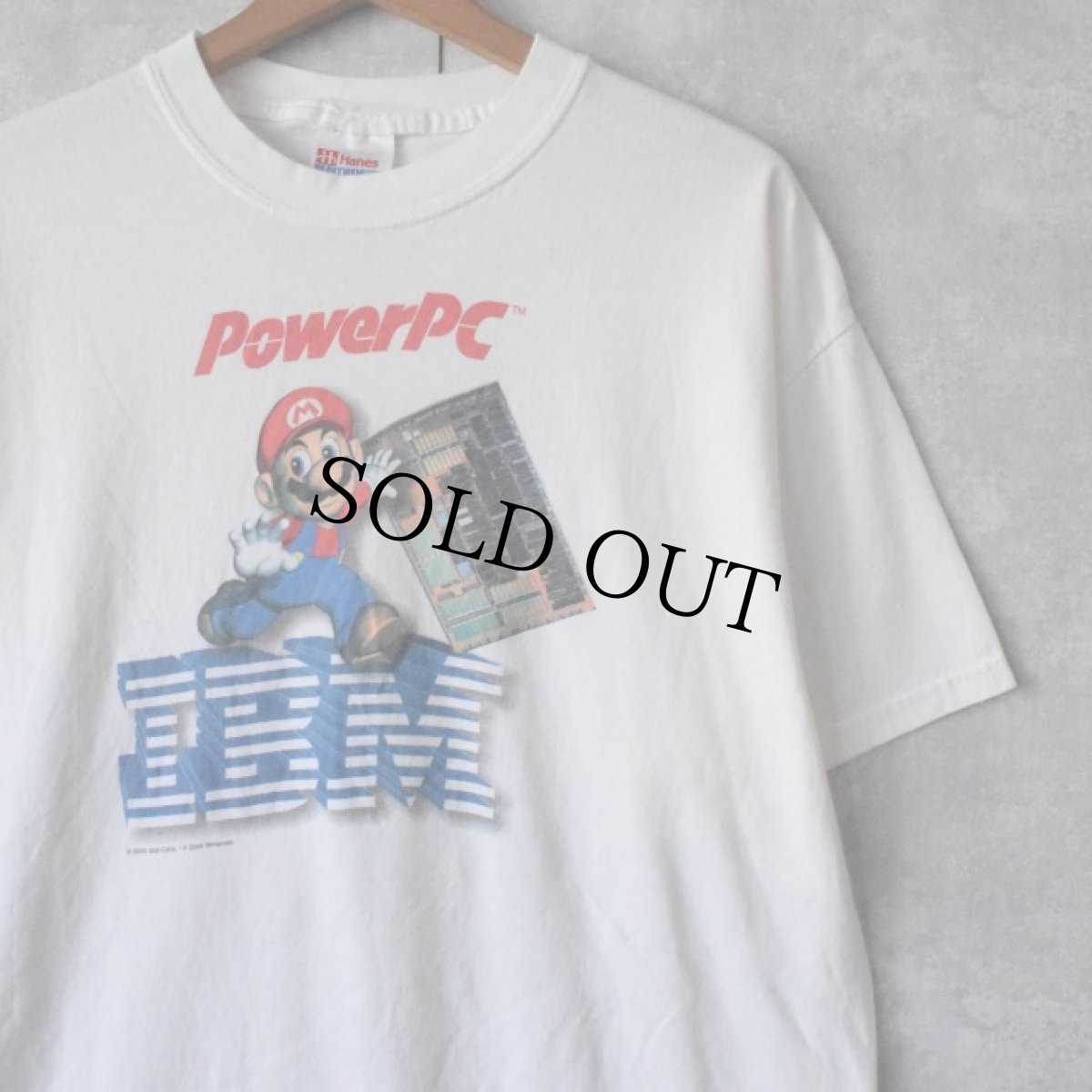 画像1: 00's IBM × SUPER MARIO USA製 "PowerPC Solutions For the Future" ゲームキャラクターTシャツL (1)