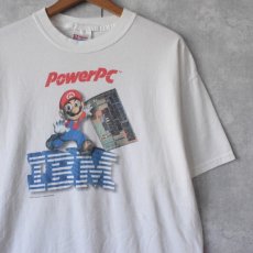 画像1: 00's IBM × SUPER MARIO USA製 "PowerPC Solutions For the Future" ゲームキャラクターTシャツL (1)