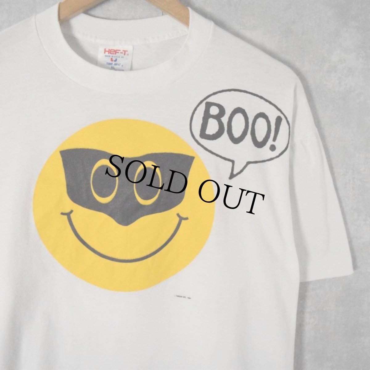 画像1: 80's〜 "Boo!" USA製 スマイルプリントTシャツ XL (1)