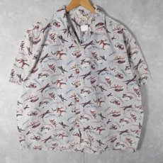 画像1: 90's J.CREW 総柄コットンオープンカラーシャツ L (1)