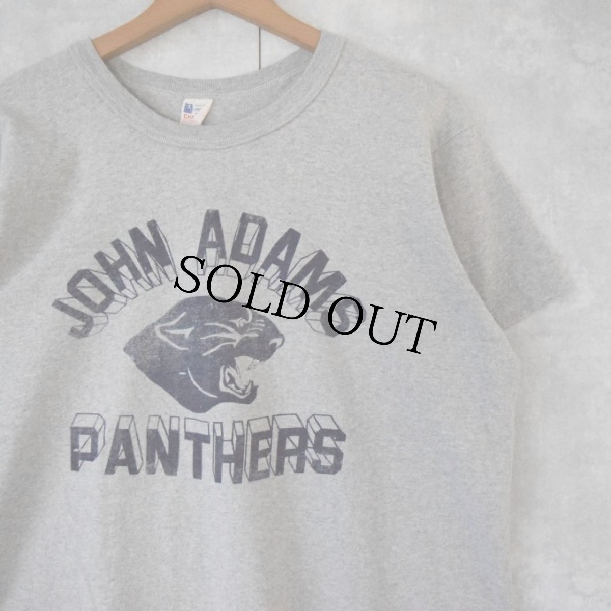 画像1: 60's Chanpion USA製 ランタグ "JOHN ADAMS PANTHERS" プリントTシャツ L (1)