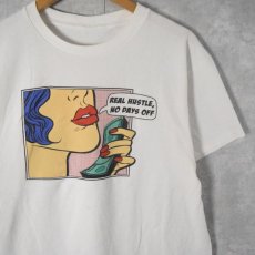 画像1: REAL HUSTLE, NO DAYS OFF ポップアートプリントTシャツ (1)