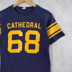 画像1: 60's Champion C中ランタグ "CATHEDRAL 68" フットボールTシャツ M (1)