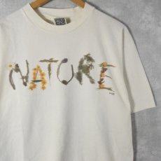 画像1: 90's MAZE USA製 "NATURE" フラワープリントTシャツ XL (1)