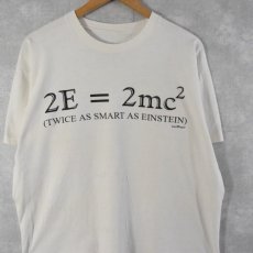 画像1: 90's "2E=2mc2 TWICE AS SMART AS EINSTEIN" 数式プリントTシャツ  (1)