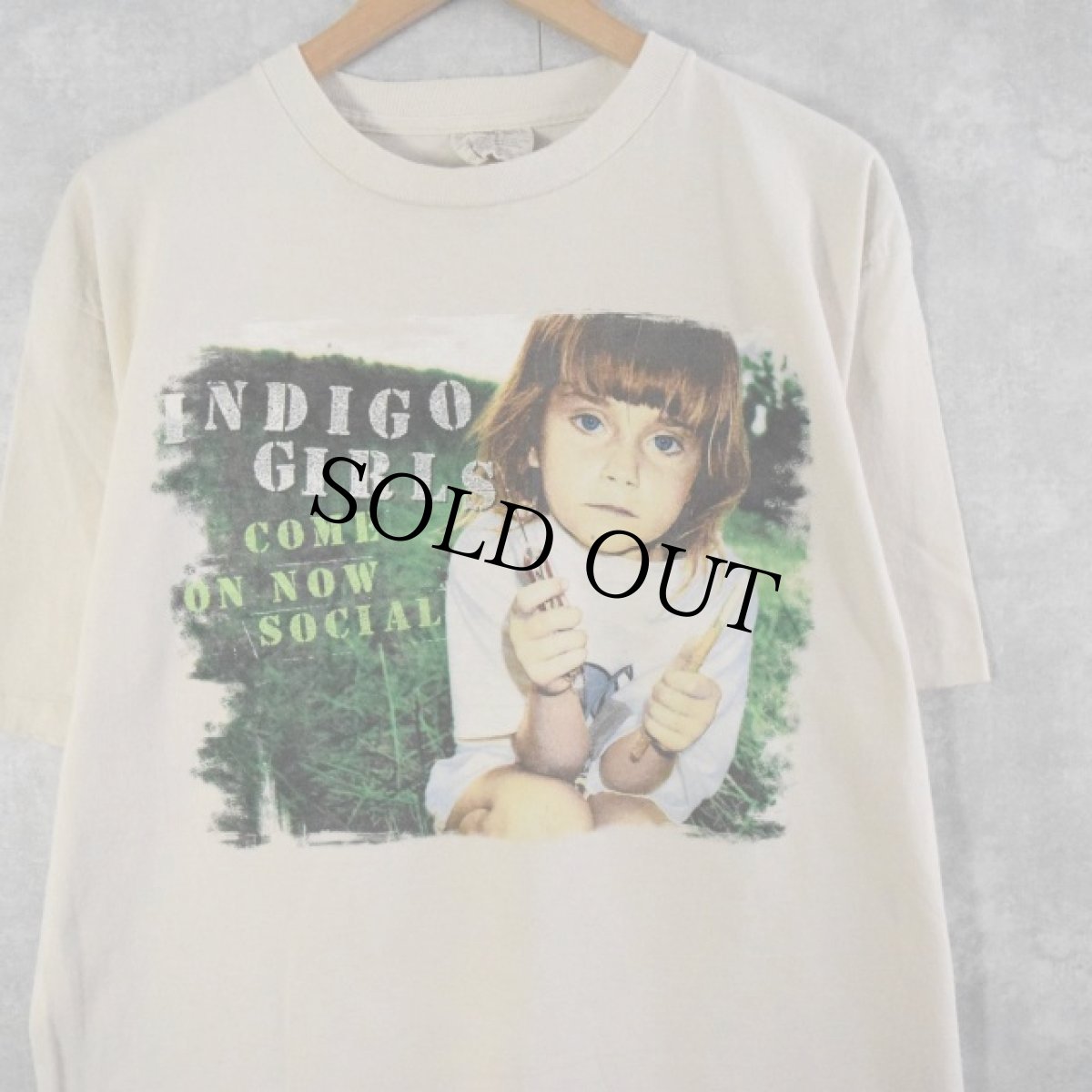 画像1: 90's INDIGO GIRLS "COME ON NOW SOCIAL" フォークロックデュオ Tシャツ XL (1)