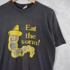 画像1: 80s USA製 "Eat the worm!" Monte Alban Mezcal リキュールTシャツ (1)