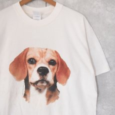 画像1: "Beagle" 犬イラストプリントTシャツ L (1)