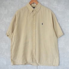 画像1: Ralph Lauren "BLAKE" リネンボタンダウンシャツ L (1)