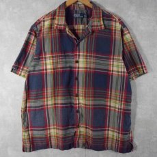 画像1: POLO Ralph Lauren チェック柄 コットンオープンカラーシャツ XXL (1)