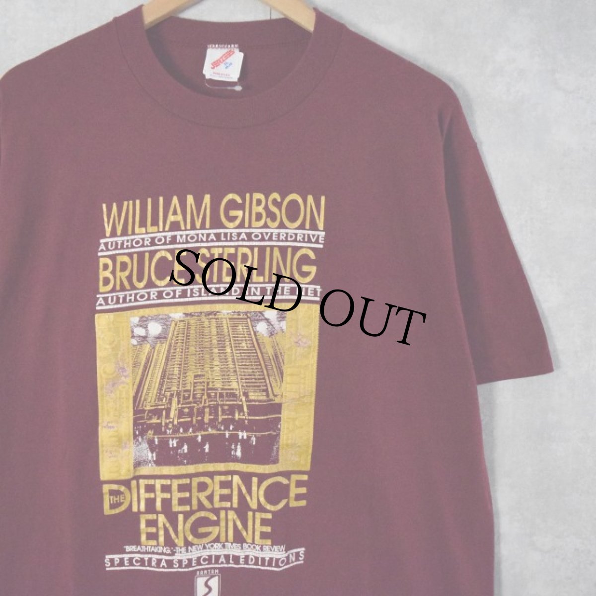 画像1: 80's William Ford Gibson "BRUCE STERLING" USA製 小説Tシャツ XL (1)