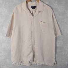 画像1: POLO Ralph Lauren "CALDWELL" シルク×リネン オープンカラーシャツ XXL (1)