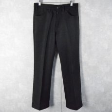 画像1: 70〜80's Levi's "STA-PREST" ポリエステルフレアパンツ BLACK W31 (1)