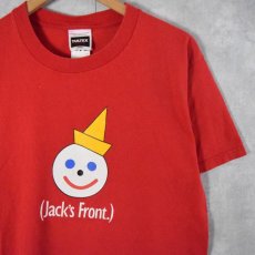 画像1: 90's JACK IN THE BOX USA製 "(Jack's Front)" ハンバーガーショップ プリントシャツ L (1)