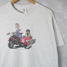 画像1: 80〜90's WALLACE & GROMIT USA製 アニメキャラクタープリントTシャツ XL (1)