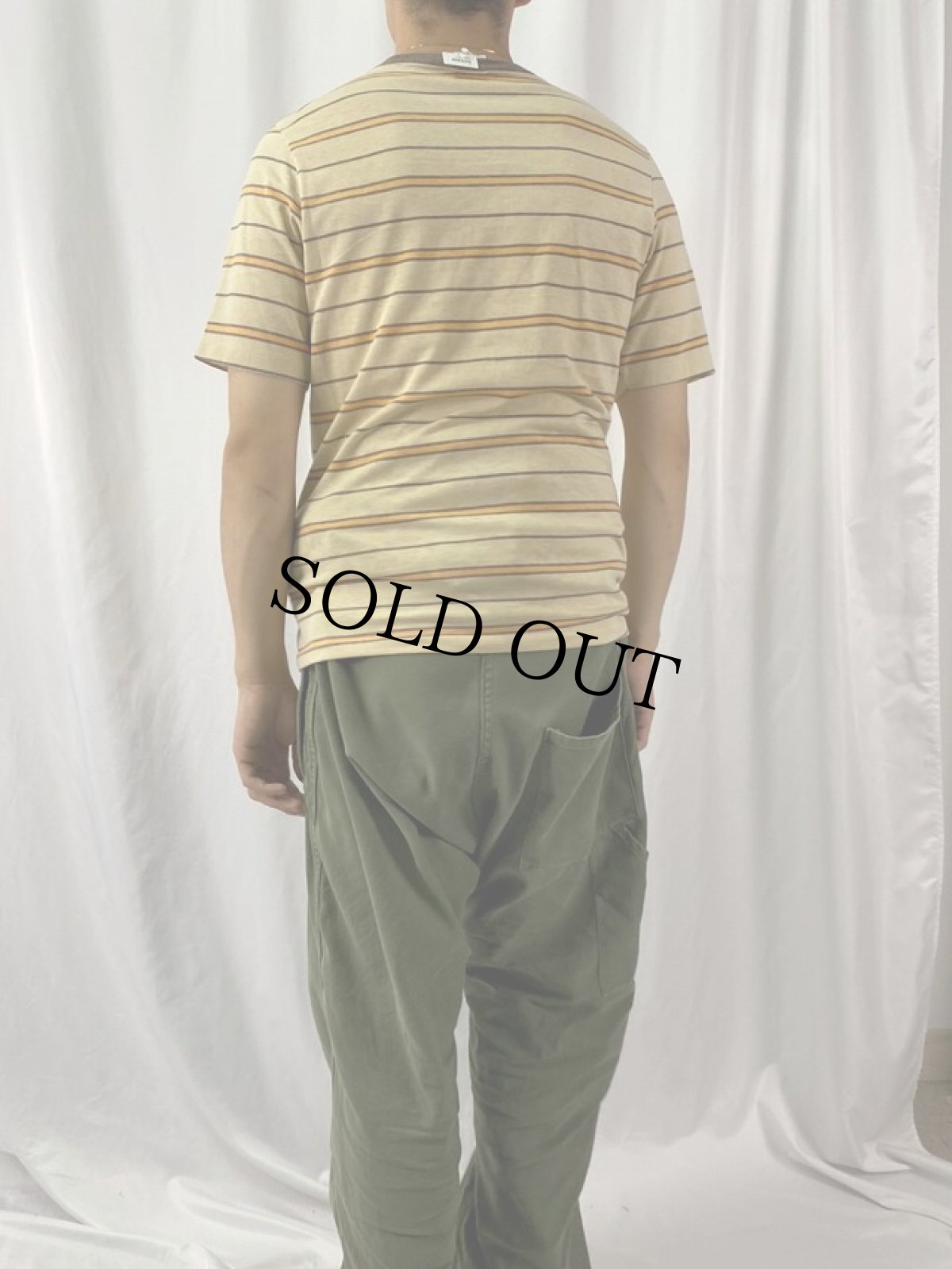 画像4: 70's K mart マルチボーダー柄 ポケットTシャツ (4)