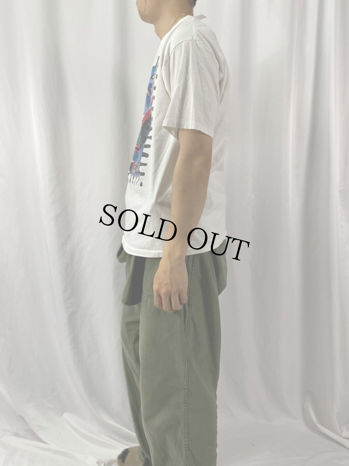 画像3: 90's Fred Babb USA製 "Don't Look Out Look in" アートプリントTシャツ L (3)