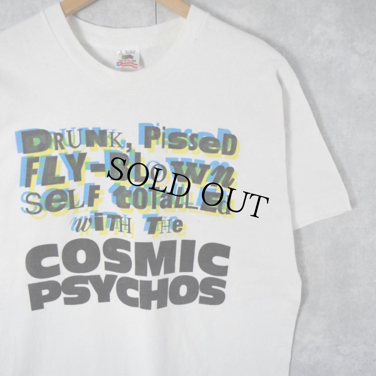 画像1: 90's USA製 COSMIC PSYCHOS "Self Totalled" パンクロックバンドTシャツ L (1)