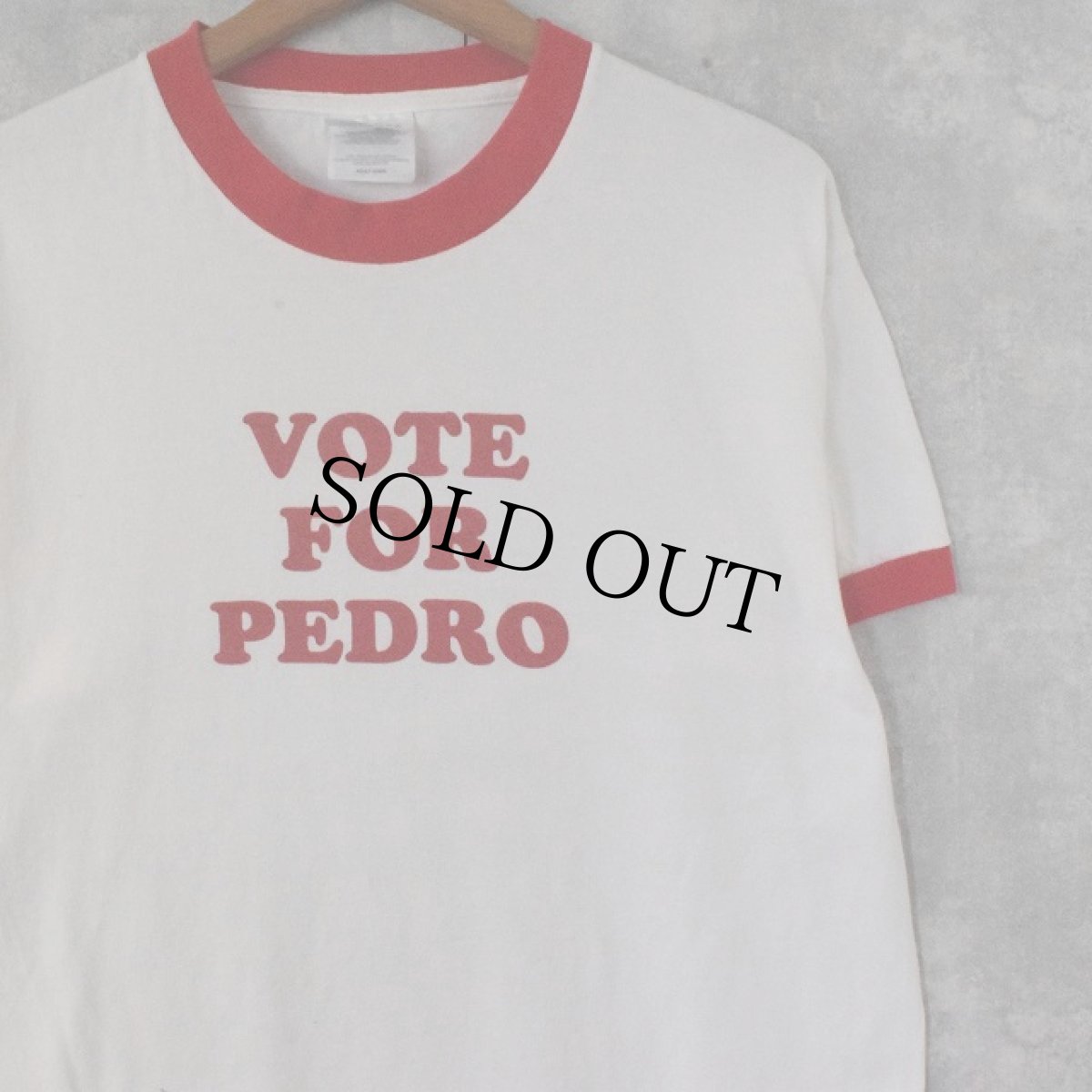 画像1: Napoleon Dynamite "VOTE FOR PEDRO" プリントリンガーTシャツ M (1)