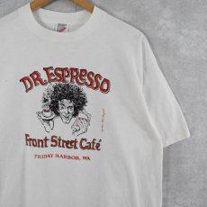 画像1: 90's DR.ESPRESSO USA製 カフェプリントTシャツ XL (1)