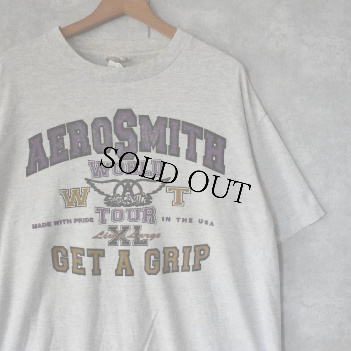 画像1: 90's AEROSMITH USA製 "GET A GRIP" ハードロックバンド プリントTシャツ L (1)