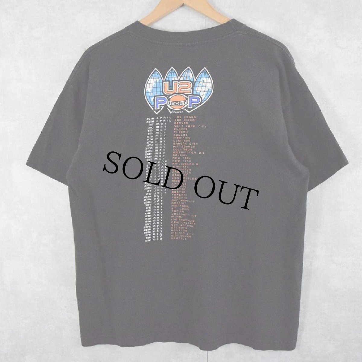 画像2: 1997 U2 "POP MART TOUR" USA製 ロックバンドツアーTシャツ L (2)
