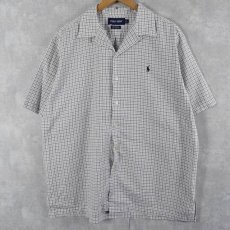 画像1: POLO GOLF Ralph Lauren "CALDWELL" チェック柄 コットンオープンカラーシャツ L (1)