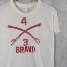 画像1: 80's BRAVO 43 染み込みプリントTシャツ L (1)