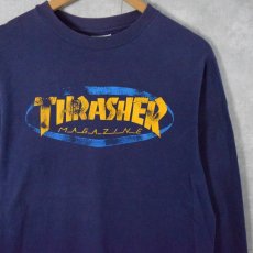 画像1: 90's THRASHER USA製 ロゴプリントロンT L (1)