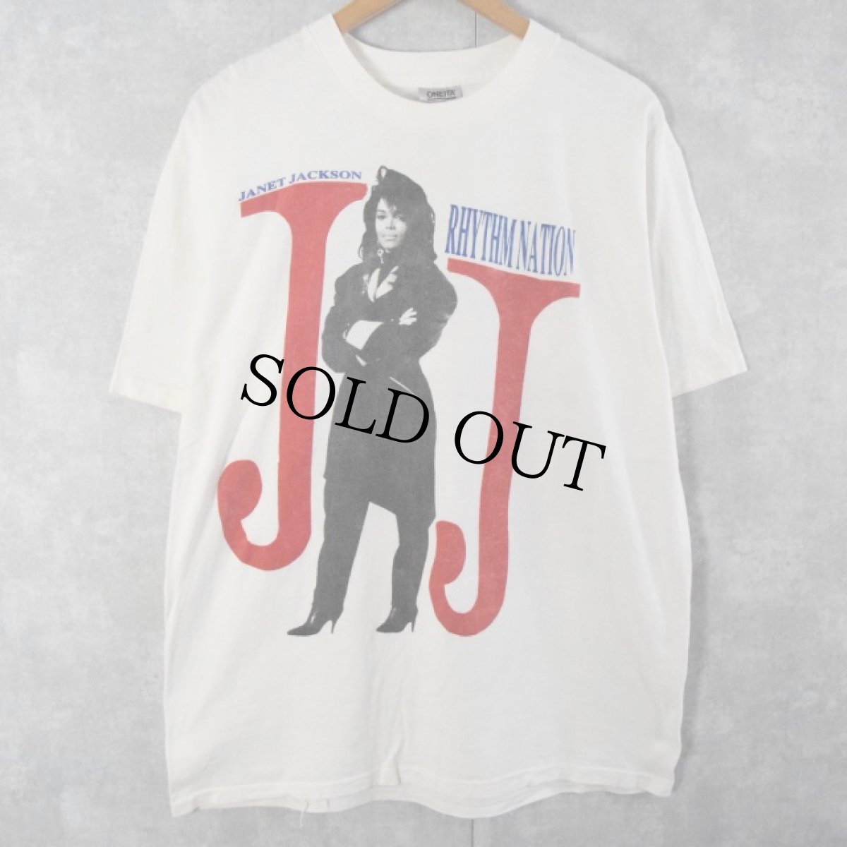 画像1: 90's JANET JACKSON "RHYTHMNATION" アルバムプリントTシャツ XL (1)