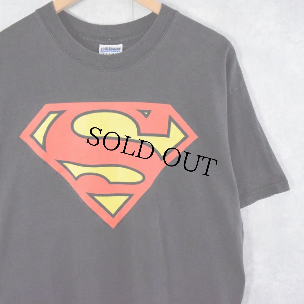 画像1: DC COMICS "Superman" ロゴプリントTシャツ L (1)