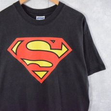 画像1: DC COMICS "Superman" ロゴプリントTシャツ L (1)