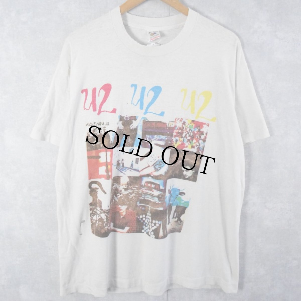 画像1: 90's U2 USA製 "Zoo tv tour 92" ロックバンドプリントTシャツ XL (1)