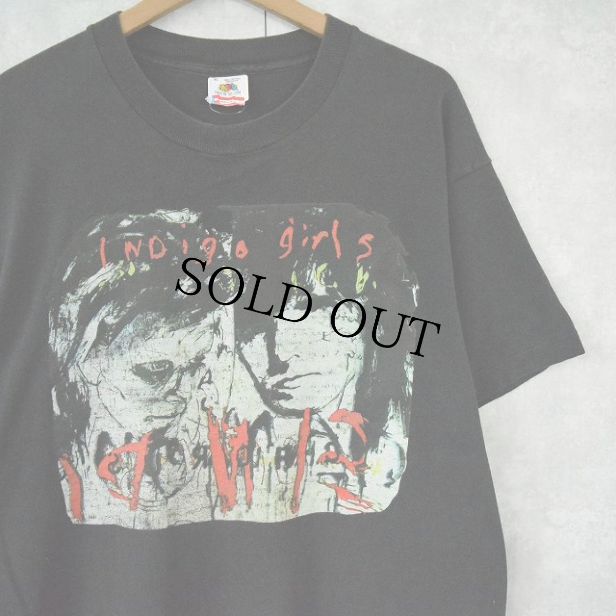 画像1: 90's Indigo Girls USA製 フォークロックデュオ プリントTシャツ XL (1)