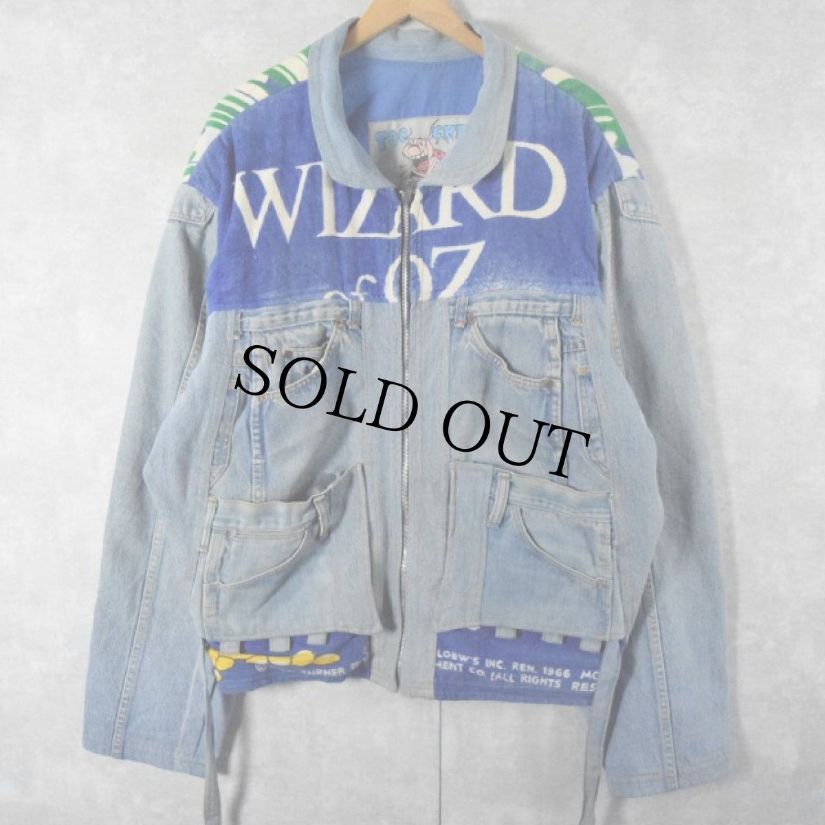画像2: 90's TOO CUTE USA製 パイル×デニム リメイクデニムジャケット ONESIZE (2)