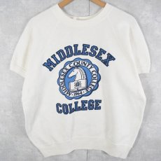 画像1: 80's USA製 "MIDDLESEX COLLEGE" プリント半袖スウェット L (1)