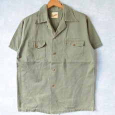 画像1: 40〜50's SWEET-ORR コットンサテン オープンカラーワークシャツ (1)