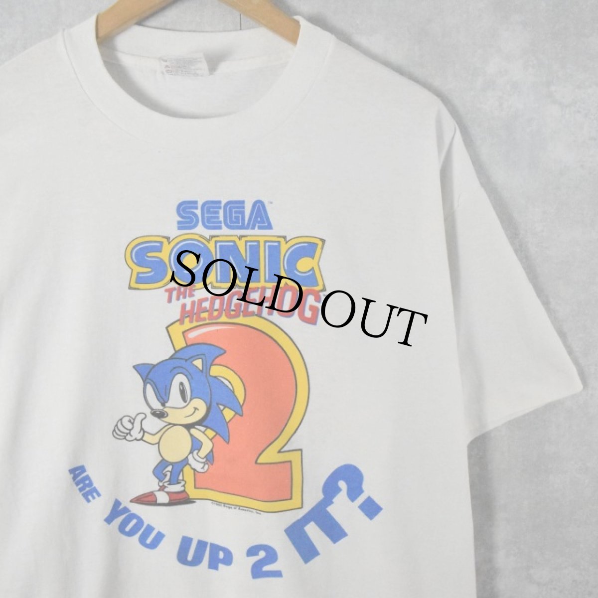 画像1: 90's SONIC THE HEDGEHOG 2 USA製 ゲームキャラクターTシャツ XL (1)