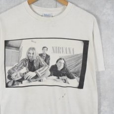 画像1: NIRVANA ロックバンド フォトプリントTシャツ M (1)