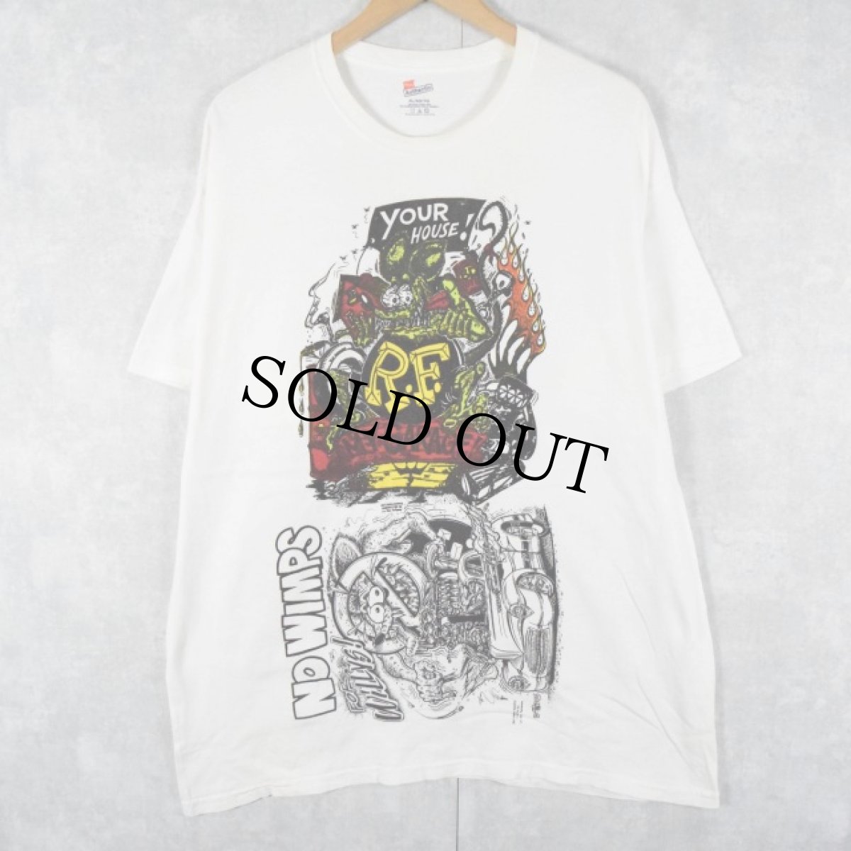 画像1: 2002〜05 RAT FINK 試し刷り キャラクターTシャツ XL (1)