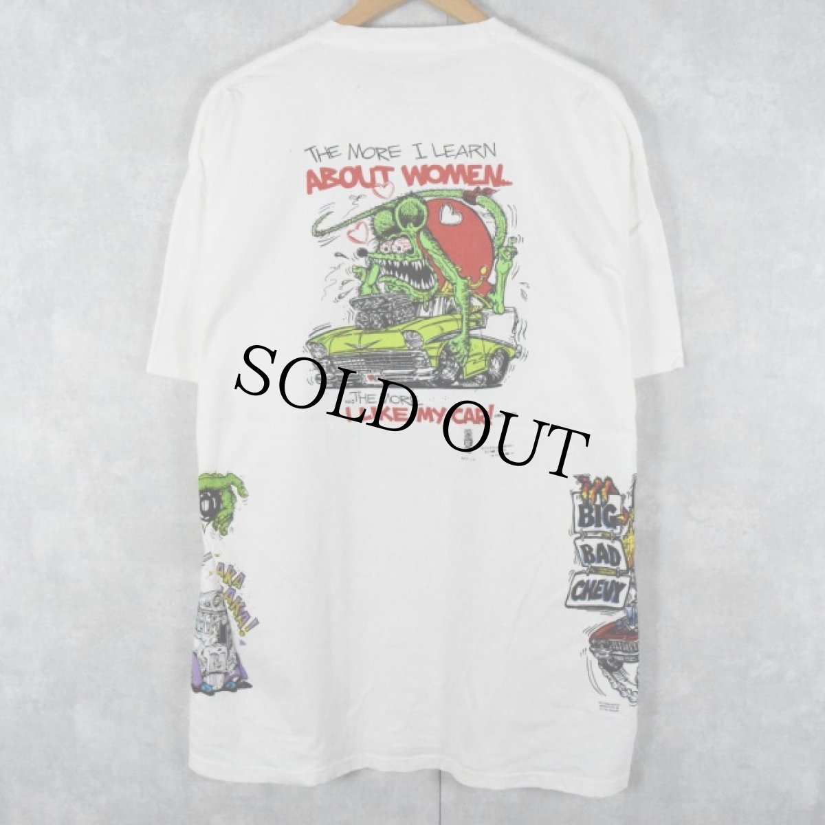 画像2: 2002〜05 RAT FINK 試し刷り キャラクターTシャツ XL (2)